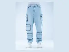 Cargojeans met wijde pijp