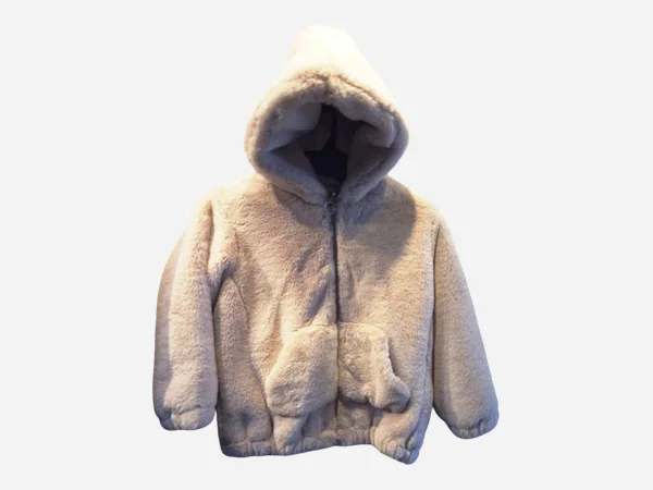Cremefarbene Fleecejacke