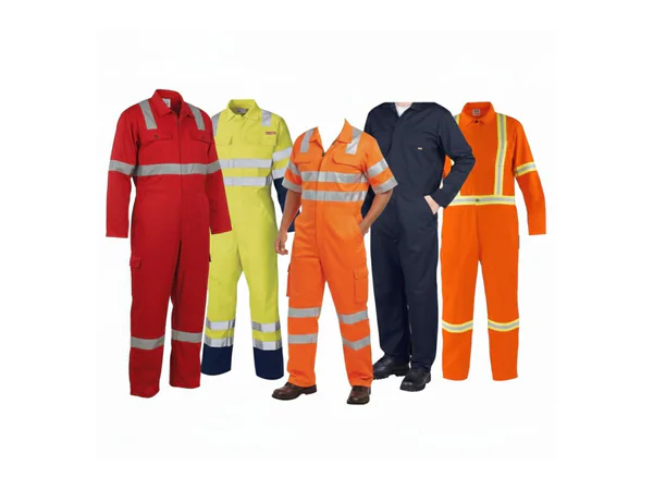 Overalls in Marine, Orange und Blau